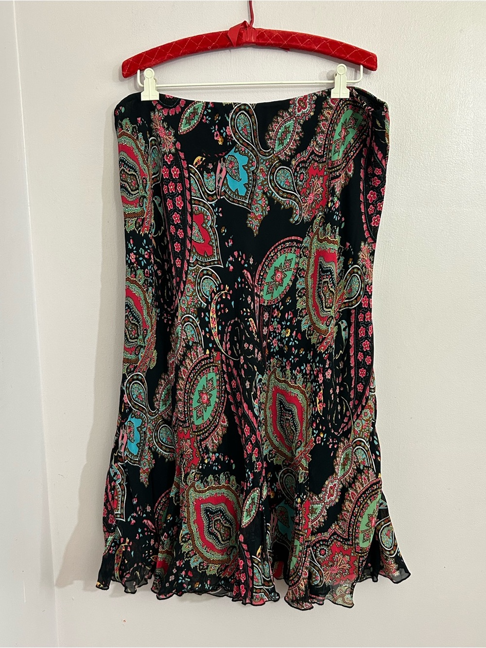 Colorful Paisley Print Vintage Skirt Plus Size 2X